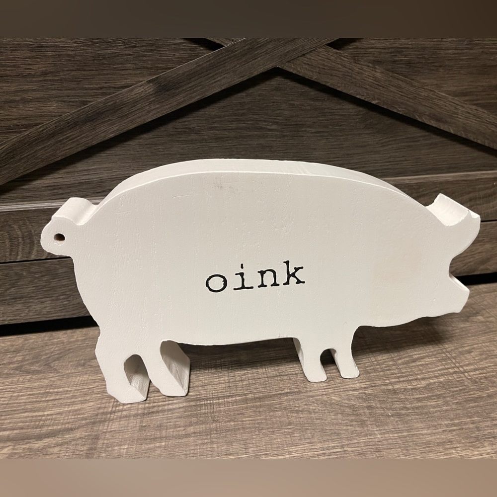 Hobby Lobby Wood Pig OINK Decor 🐷🇺🇸